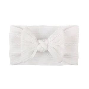 NEW, White Head-wrap Baby Bow